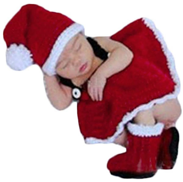 Newborn Photo Props Outfits Baby Photography Props Boys Girls Christmas Hat Vest Pants Set 