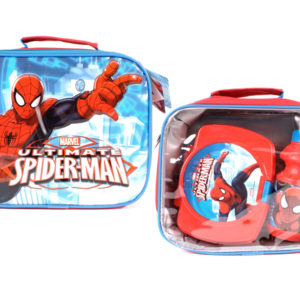 3pc Spiderman Lunch Box Set Childs School Sport Water Bottle Lunch